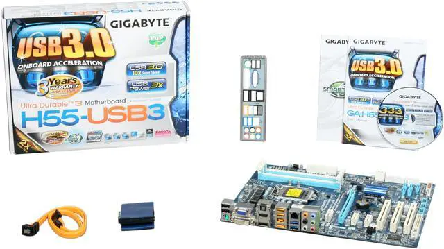 Alt view image 5 of 5 - GIGABYTE GA-H55-USB3 LGA 1156 Intel H55 HDMI USB 3.0 ATX Intel Motherboard