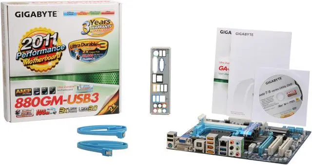 Alt view image 5 of 5 - GIGABYTE GA-880GM-USB3 AM3+ AMD 880G USB 3.0 HDMI Micro ATX AMD Motherboard