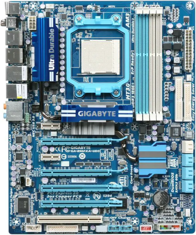 Alt view image 3 of 5 - GIGABYTE GA-890FXA-UD5 AM3 AMD 890FX USB 3.0 ATX AMD Motherboard