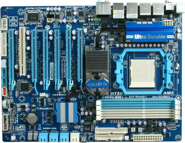 Alt view image 3 of 5 - GIGABYTE GA-890FXA-UD7 AM3 AMD 890FX USB 3.0 XL ATX AMD Motherboard