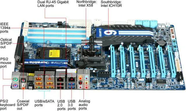 Alt view image 2 of 5 - GIGABYTE GA-X58A-UD9 LGA 1366 Intel X58 USB 3.0 XL ATX Intel Motherboard