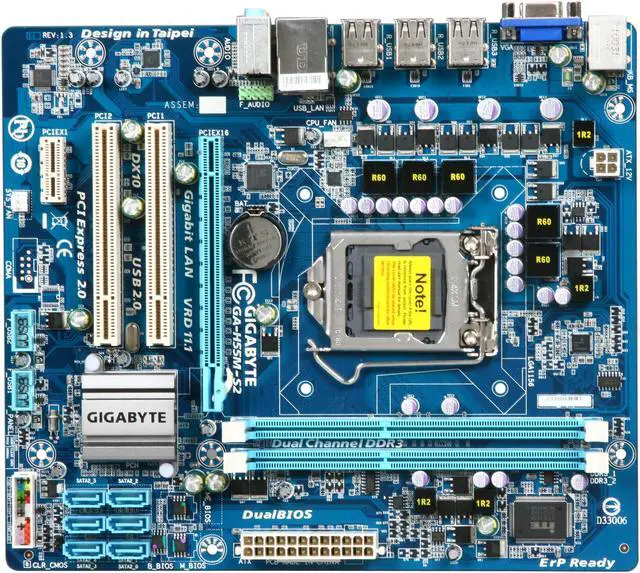 Alt view image 3 of 5 - GIGABYTE GA-H55M-S2 LGA 1156 Intel H55 Micro ATX Intel Motherboard