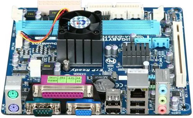 Alt view image 2 of 5 - GIGABYTE GA-D525TUD Intel Atom D525@ 1.8GHz 1M L2 cache BGA559 Intel NM10 Mini ITX Motherboard / CPU Combo