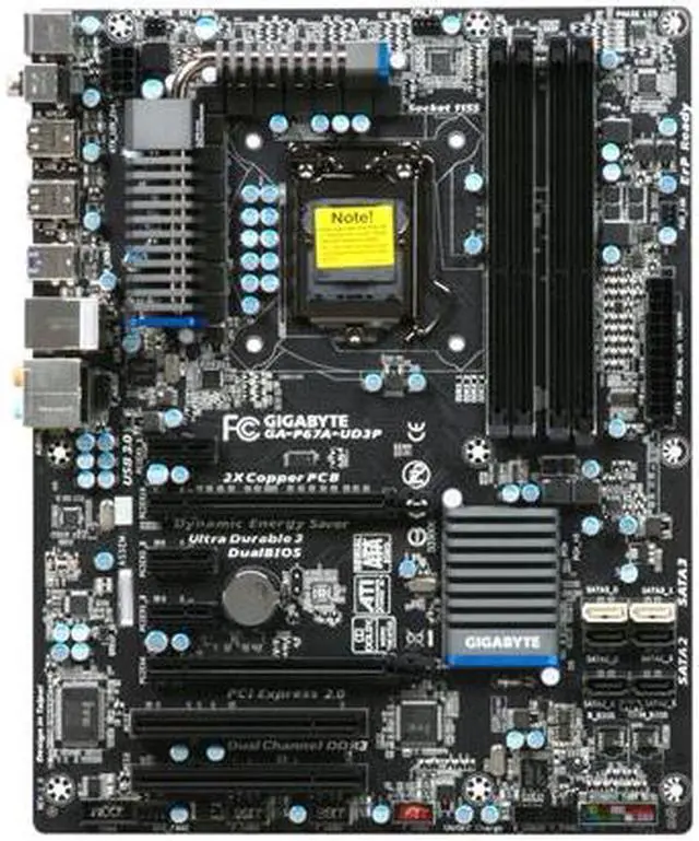 Alt view image 3 of 4 - GIGABYTE GA-P67A-UD3P LGA 1155 Intel P67 USB 3.0 ATX Intel Motherboard
