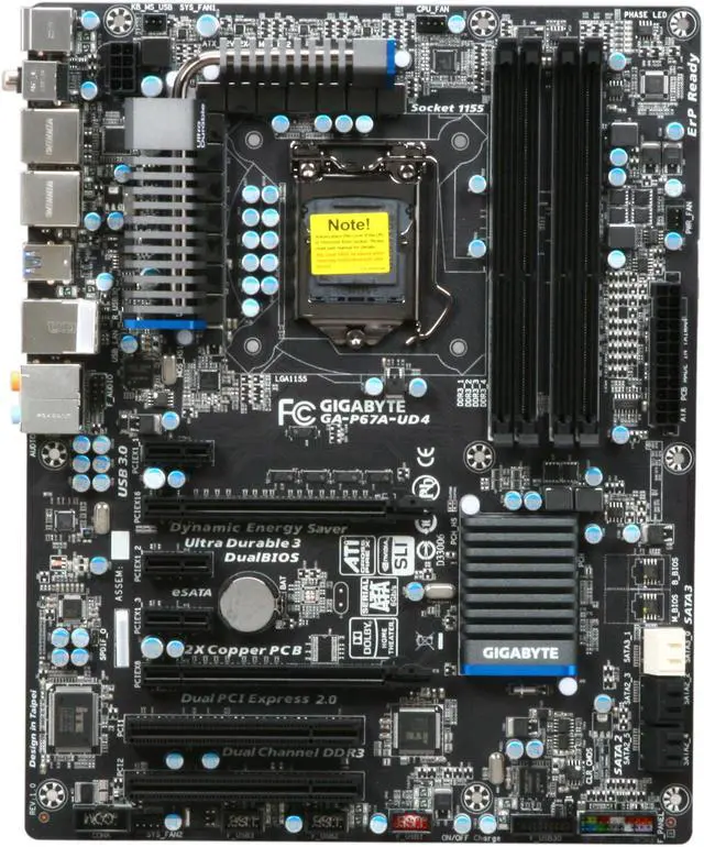 Alt view image 3 of 5 - GIGABYTE GA-P67A-UD4 LGA 1155 Intel P67 USB 3.0 ATX Intel Motherboard