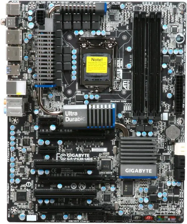 Alt view image 3 of 5 - GIGABYTE GA-P67A-UD5 LGA 1155 Intel P67 USB 3.0 ATX Intel Motherboard