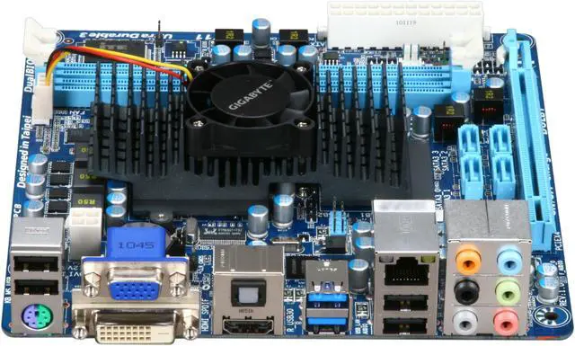 Alt view image 2 of 5 - GIGABYTE GA-E350N-USB3 AMD E-350 APU (1.6GHz, Dual-Core) AMD Hudson-M1 FCH Mini ITX Motherboard / CPU Combo