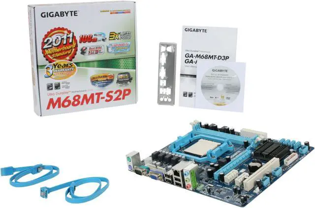 Alt view image 5 of 5 - GIGABYTE GA-M68MT-S2P AM3 NVIDIA GeForce 7025/nForce 630a chipset Micro ATX AMD Motherboard