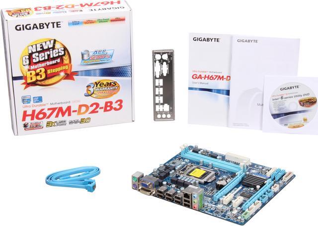 Alt view image 5 of 5 - GIGABYTE GA-H67M-D2-B3 LGA 1155 Intel H67 Micro ATX Intel Motherboard
