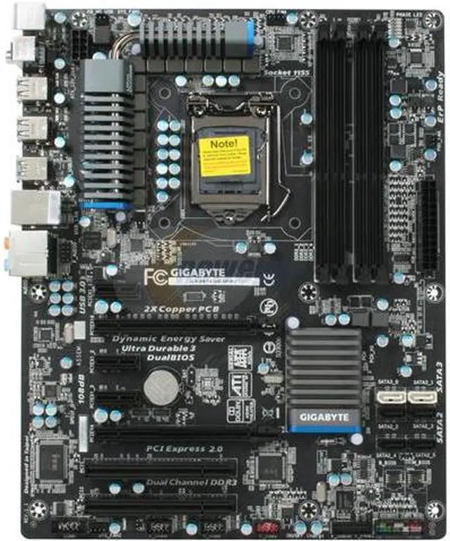 Alt view image 3 of 5 - GIGABYTE GA-P67A-UD3P-B3 LGA 1155 Intel P67 USB 3.0 ATX Intel Motherboard