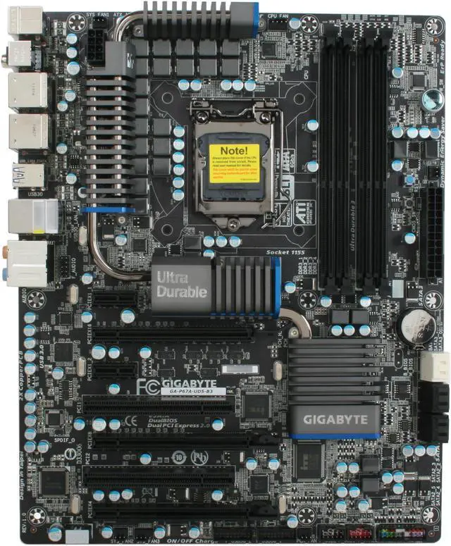 Alt view image 3 of 5 - GIGABYTE GA-P67A-UD5-B3 LGA 1155 Intel P67 USB 3.0 ATX Intel Motherboard