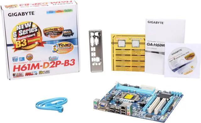 Alt view image 5 of 5 - GIGABYTE GA-H61M-D2P-B3 LGA 1155 Intel H61 Intel Motherboard