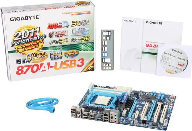 Alt view image 5 of 5 - GIGABYTE GA-870A-USB3 AM3 AMD 870 USB 3.0 ATX AMD Motherboard