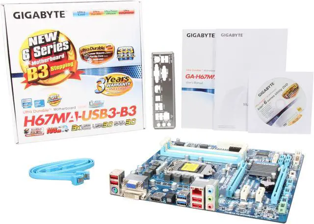 Alt view image 5 of 5 - GIGABYTE GA-H67MA-USB3-B3 LGA 1155 Intel H67 HDMI USB 3.0 Micro ATX Intel Motherboard
