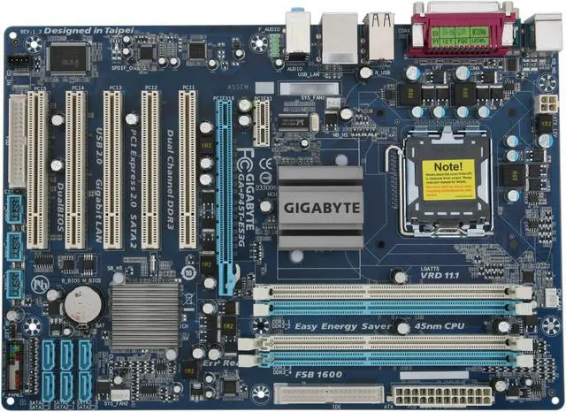 Alt view image 3 of 5 - GIGABYTE GA-P45T-ES3G LGA 775 Intel P45 ATX Intel Motherboard