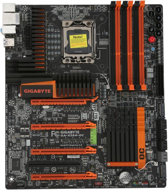 Alt view image 3 of 5 - GIGABYTE GA-X58A-OC LGA 1366 Intel X58 USB 3.0 ATX Intel Motherboard