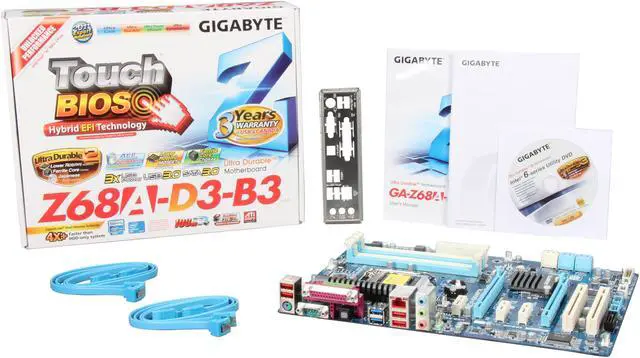 Alt view image 5 of 5 - GIGABYTE GA-Z68A-D3-B3 LGA 1155 Intel Z68 USB 3.0 ATX Intel Motherboard