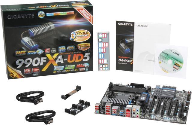 Alt view image 5 of 5 - GIGABYTE GA-990FXA-UD5 AM3+ AMD 990FX USB 3.0 ATX AMD Motherboard