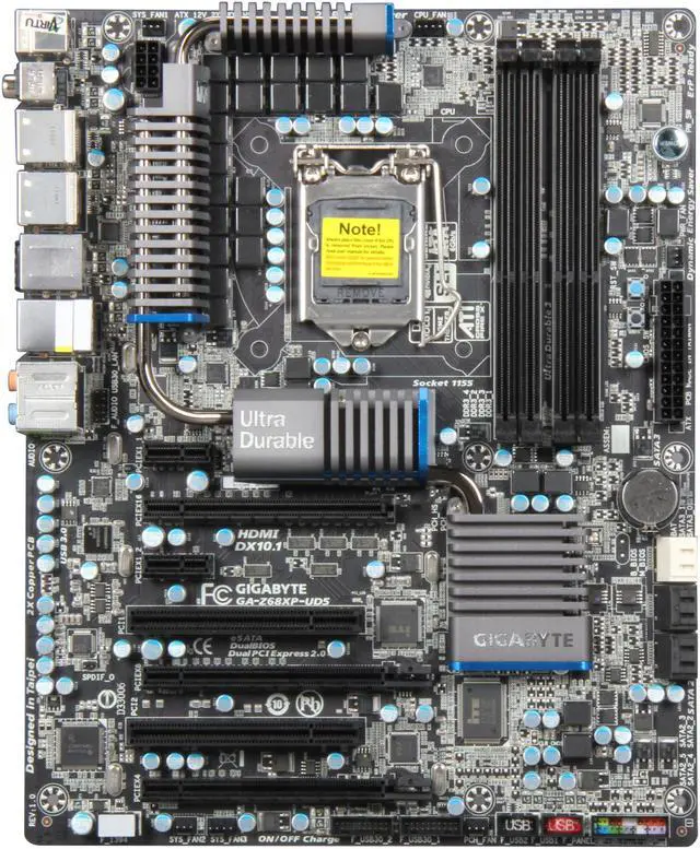 Alt view image 3 of 5 - GIGABYTE GA-Z68XP-UD5 LGA 1155 Intel Z68 HDMI USB 3.0 ATX Intel Motherboard
