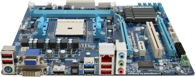 Alt view image 2 of 5 - GIGABYTE GA-A75M-D2H FM1 AMD A75 (Hudson D3) USB 3.0 HDMI Micro ATX AMD Motherboard