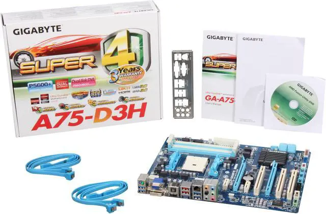 Alt view image 5 of 5 - GIGABYTE GA-A75-D3H FM1 AMD A75 (Hudson D3) USB 3.0 HDMI ATX AMD Motherboard