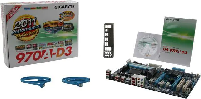 Alt view image 5 of 5 - GIGABYTE GA-970A-D3 AM3+ AMD 970 + SB950 USB 3.0 ATX AMD Motherboard