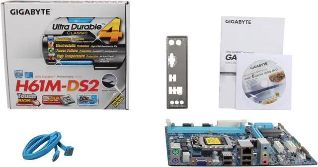 Alt view image 5 of 5 - GIGABYTE GA-H61M-DS2 LGA 1155 Intel H61 Micro ATX Intel Motherboard