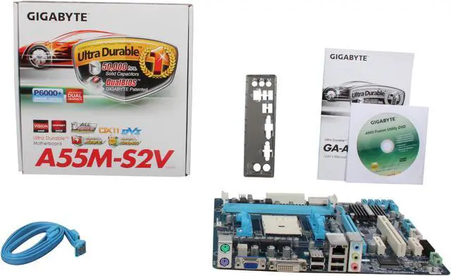 Alt view image 5 of 5 - GIGABYTE GA-A55M-S2V FM1 AMD A55 (Hudson D2) Micro ATX AMD Motherboard