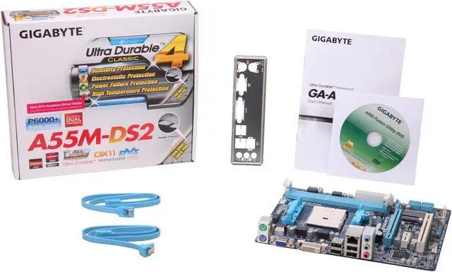 Alt view image 5 of 5 - GIGABYTE GA-A55M-DS2 FM1 AMD A55 (Hudson D2) Micro ATX AMD Motherboard