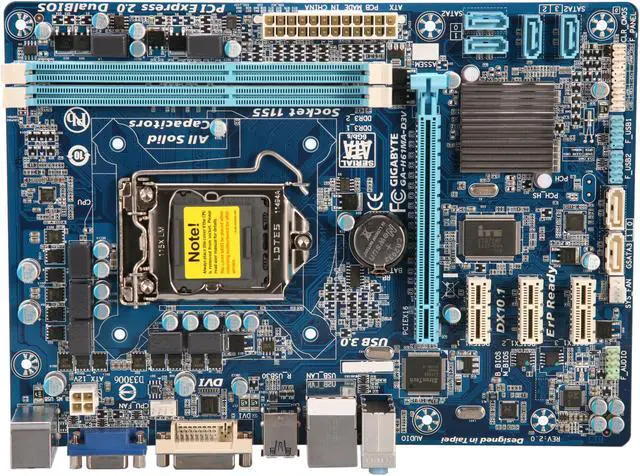 Alt view image 3 of 5 - GIGABYTE GA-H61MA-D3V LGA 1155 Intel H61 USB 3.0 Micro ATX Intel Motherboard