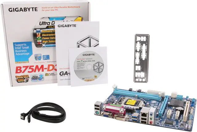 Alt view image 5 of 5 - GIGABYTE GA-B75M-D3V LGA 1155 Intel B75 USB 3.0 Micro ATX Intel Motherboard