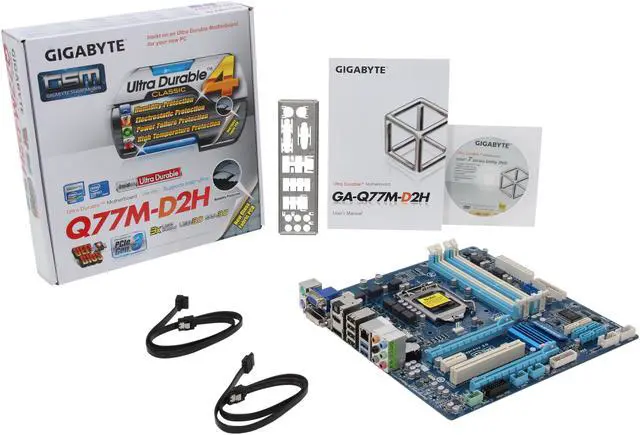 Alt view image 5 of 5 - GIGABYTE GA-Q77M-D2H LGA 1155 Intel Q77 HDMI USB 3.0 Micro ATX Intel Motherboard with UEFI BIOS