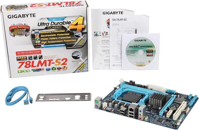 Alt view image 5 of 5 - GIGABYTE GA-78LMT-S2 AM3+ AMD 760G + SB710 Micro ATX AMD Motherboard