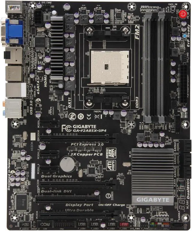 Alt view image 3 of 5 - GIGABYTE GA-F2A85X-UP4 FM2 AMD A85X (Hudson D4) USB 3.0 HDMI ATX AMD Motherboard