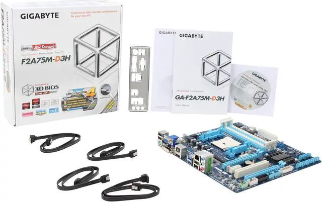 Alt view image 5 of 5 - GIGABYTE GA-F2A75M-D3H FM2 AMD A75 (Hudson D3) USB 3.0 HDMI Micro ATX AMD Motherboard