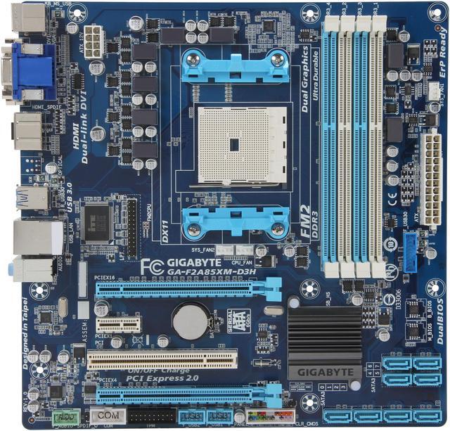 Alt view image 3 of 5 - GIGABYTE GA-F2A85XM-D3H FM2 AMD A85X (Hudson D4) USB 3.0 HDMI Micro ATX AMD Motherboard