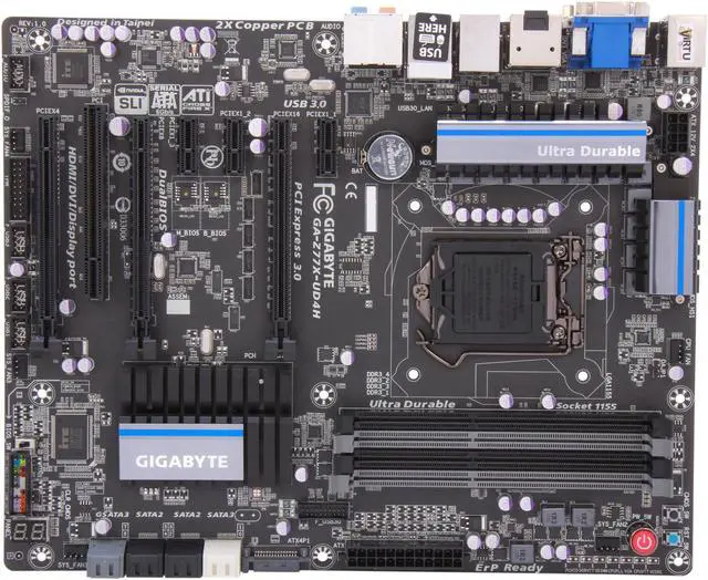 Alt view image 4 of 6 - GIGABYTE GA-Z77X-UD4H LGA 1155 Intel Z77 HDMI USB 3.0 ATX Intel Motherboard with UEFI BIOS