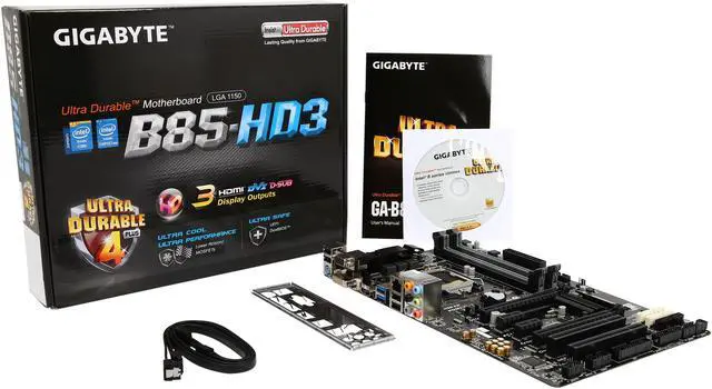Alt view image 5 of 5 - Gigabyte GA-B85-HD3 Desktop Motherboard - Intel B85 Express Chipset - Socket H3 LGA-1150