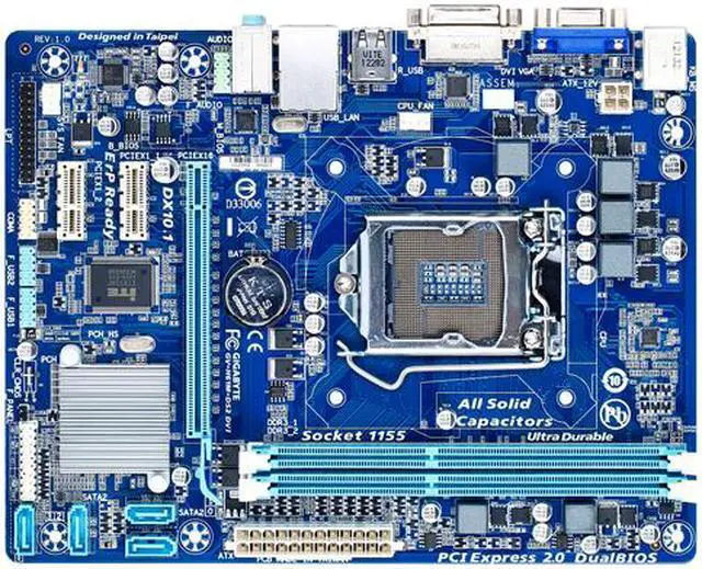 Alt view image 2 of 5 - Gigabyte Ultra Durable 4 Classic GA-H61M-DS2 DVI Desktop Motherboard - Intel H61 Express Chipset - Socket H2 LGA-1155