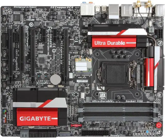 Alt view image 3 of 5 - GIGABYTE GA-Z87X-UD5 TH LGA 1150 Intel Z87 HDMI USB 3.0 ATX Intel Motherboard