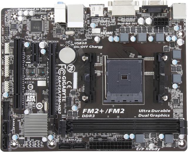 Alt view image 4 of 5 - GIGABYTE GA-F2A75M-HD2 (rev. 3.0) FM2+ AMD A75 (Hudson D3) USB 3.0 HDMI Micro ATX AMD Motherboard