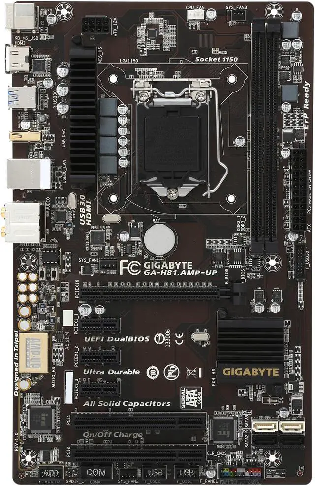Alt view image 3 of 5 - GIGABYTE GA-H81.Amp-UP LGA 1150 Intel H81 HDMI USB 3.0 ATX Intel Motherboard