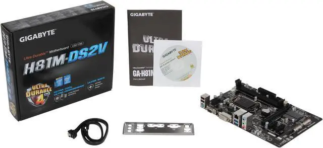Alt view image 5 of 5 - GIGABYTE GA-H81M-DS2V (rev. 1.0) LGA 1150 Intel H81 USB 3.0 Micro ATX Intel Motherboard