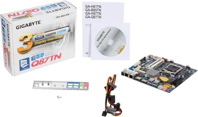 Alt view image 5 of 5 - GIGABYTE GA-Q87TN LGA 1150 Intel Q87 HDMI USB 3.0 Thin Mini-ITX Intel Motherboard