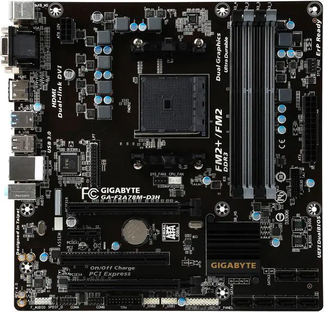 Alt view image 4 of 5 - GIGABYTE GA-F2A78M-D3H FM2+ / FM2 AMD A78 (Bolton D3) USB 3.0 HDMI Micro ATX AMD Motherboard