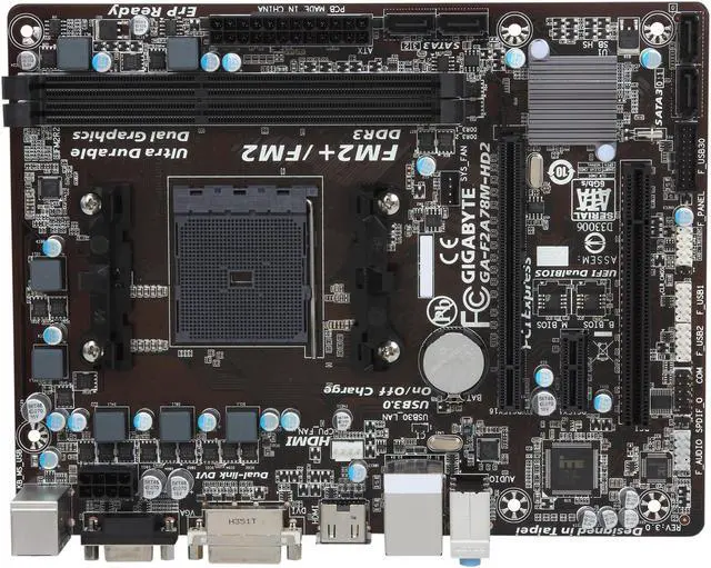 Alt view image 4 of 5 - GIGABYTE GA-F2A78M-HD2 (rev. 3.0) FM2+ AMD A78 USB 3.0 HDMI Micro ATX AMD Motherboard