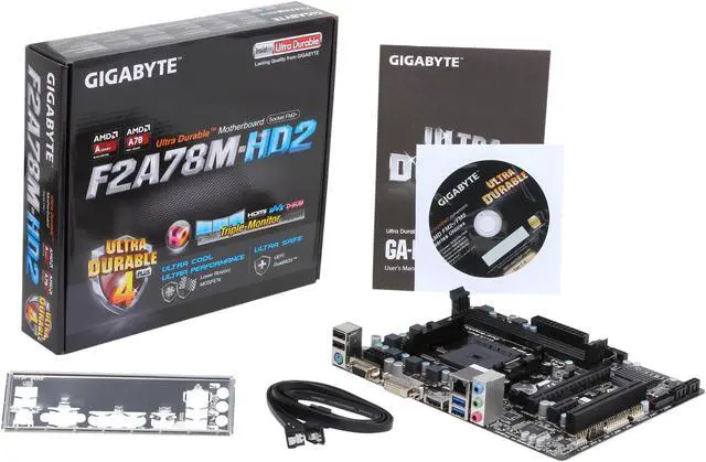 Alt view image 6 of 5 - GIGABYTE GA-F2A78M-HD2 (rev. 3.0) FM2+ AMD A78 USB 3.0 HDMI Micro ATX AMD Motherboard