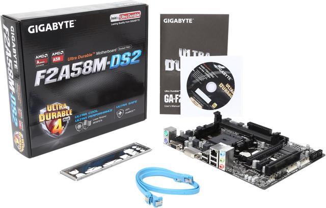 Alt view image 5 of 5 - GIGABYTE GA-F2A58M-DS2 rev 3.0 FM2+ AMD A58 Micro ATX AMD Motherboard