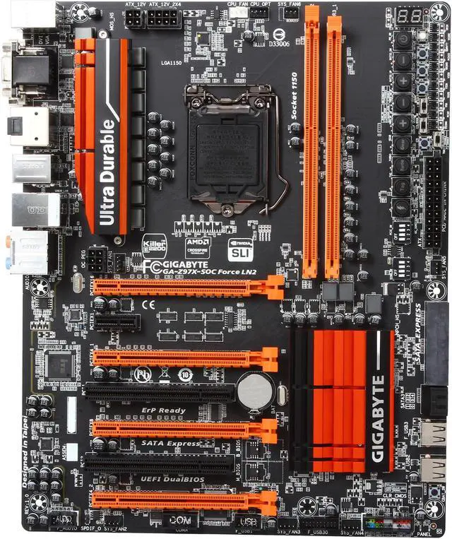 Alt view image 3 of 5 - GIGABYTE GA-Z97X-SOC FORCE LN2 LGA 1150 Intel Z97 HDMI USB 3.0 ATX Intel Motherboard