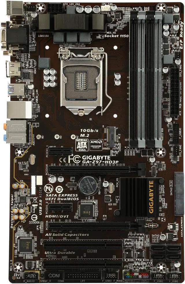 Alt view image 3 of 5 - GIGABYTE GA-Z97-HD3P LGA 1150 Intel Z97 HDMI USB 3.0 ATX Intel Motherboard